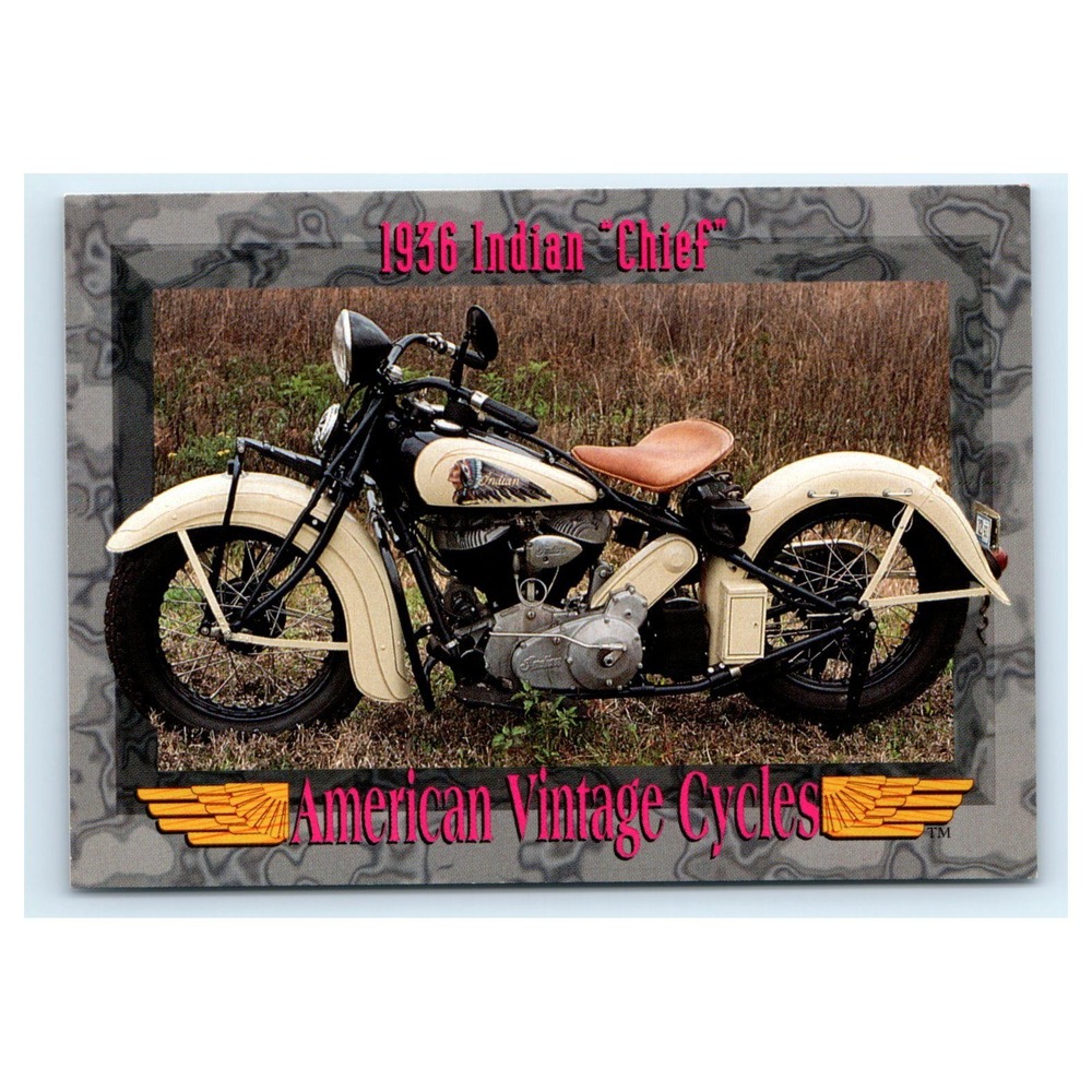 American Vintage Cycles Card 1936 Indian Chief Motorcycle Series II #127